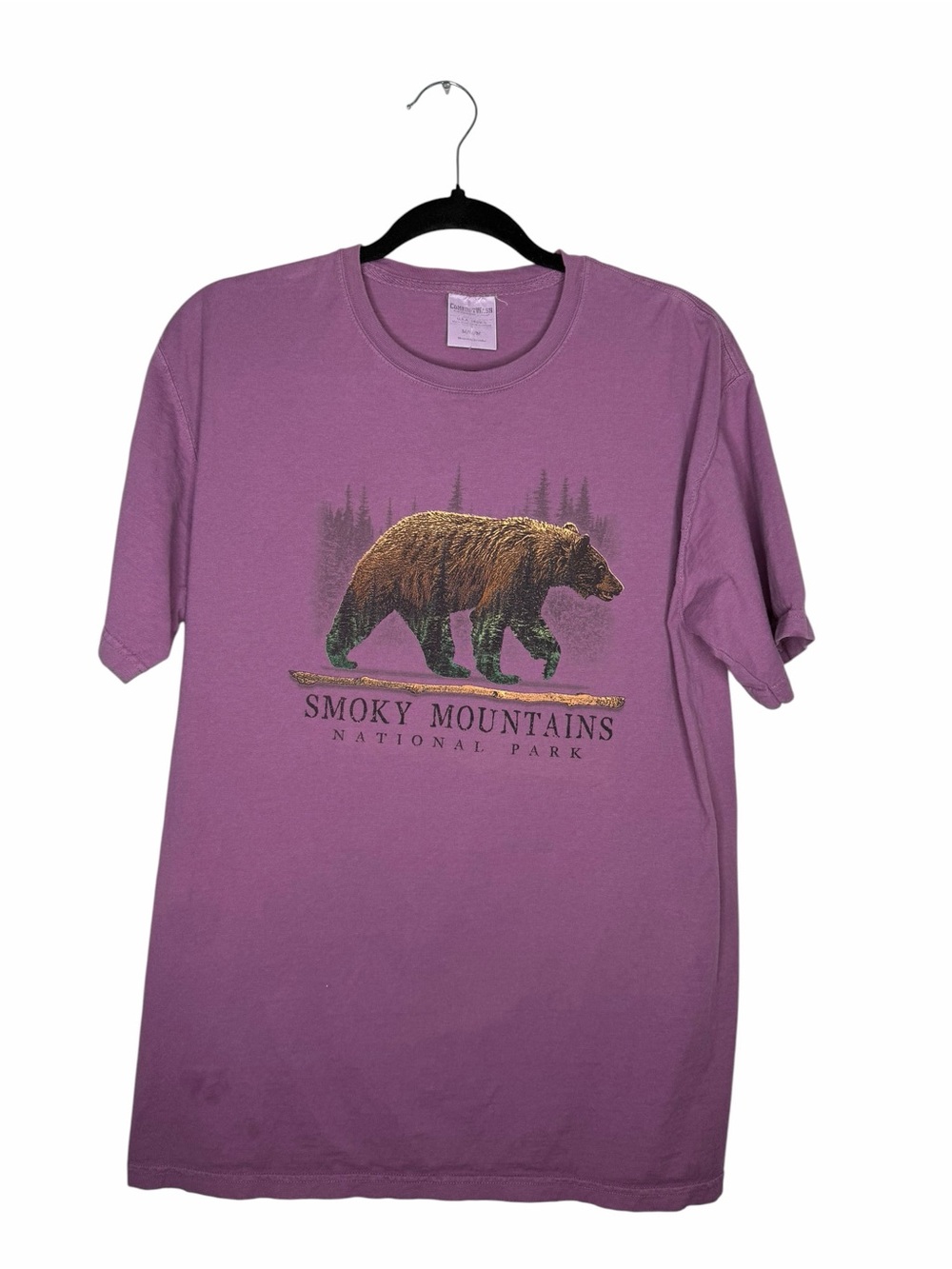 COMFORT WASH / vintage purple Smoky Mountains National Park bear tee / M